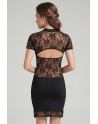 Robe courte col dentelle Athéna