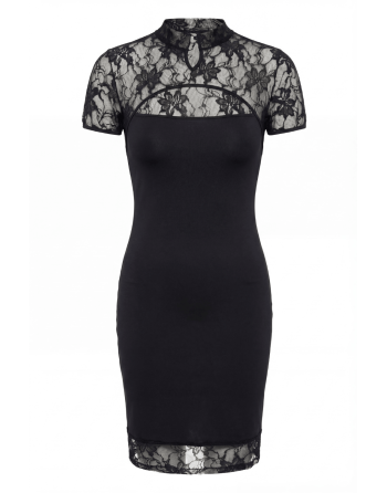 Robe courte col dentelle Athéna