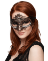 Masque vénitien Ornella rigide noir avec strass