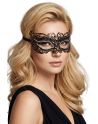 Masque vénitien Alba rigide noir avec strass