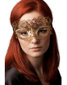 Masque vénitien Giulia rigide doré avec strass
