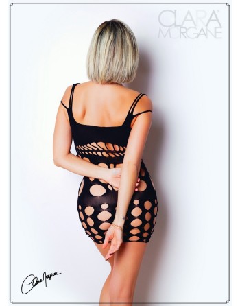 Robe moulante en résille noire - Le Numéro 4 - Collection Robe 