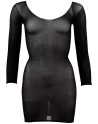 Robe en résille noire transparente, manches longues 