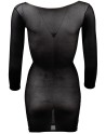 Robe en résille noire transparente, manches longues 