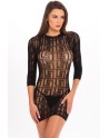 Mini Robe noire manches longues 