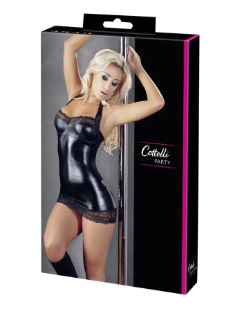 Petit robe aspect cuit Sexy noir avec dentelle 