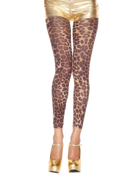 Legging fin voile imprimé léopard 