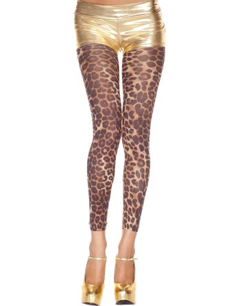 Legging fin voile imprimé léopard 
