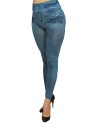 Legging bleu effet jean usé 