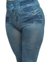 Legging bleu effet jean usé 