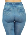 Legging bleu effet jean usé 