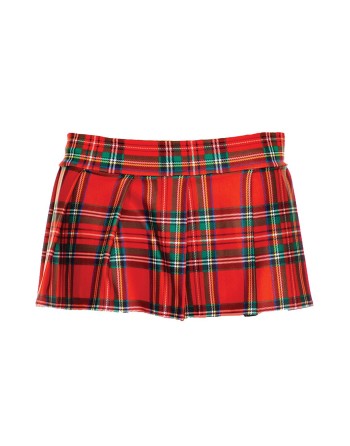 Mini-jupe plissée rouge style ecossais 