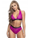 Ensemble deux pièces en dentelles rose fluo - MAL8695HPK