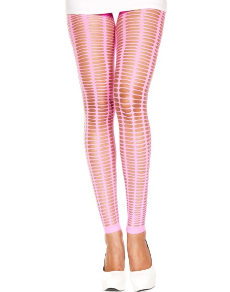 Leggings rose fluo moulant ajouré petits trous 