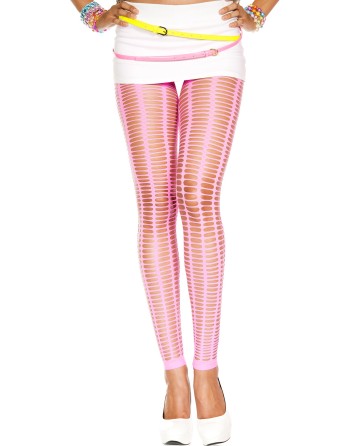 Leggings rose fluo moulant ajouré petits trous 