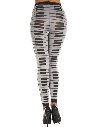 Leggings gris fashion imprimé touches de piano 
