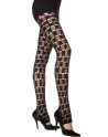 Legging noir sexy filet à motifs 