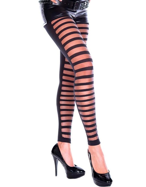 Legging fashion noir avec avant ajouré et transparence 