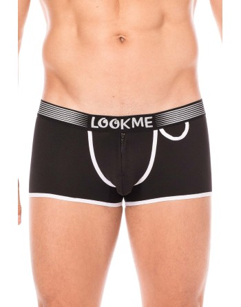 Mini-Pants noir échancré avec zip 