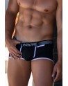 Mini-Pants noir échancré avec zip 