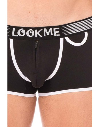 Mini-Pants noir échancré avec zip 