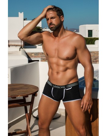 Mini-Pants noir échancré avec zip 