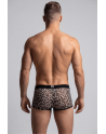 Boxer en résille imprimé léopard gris