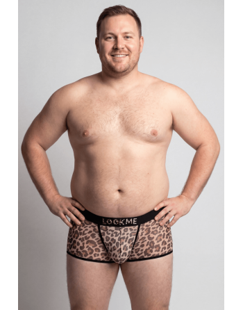 Boxer en résille imprimé léopard