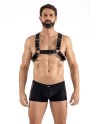 Harnais homme simili cuir avec sangles croisées dans le dos 