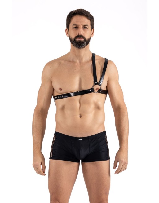 Harnais homme simili cuir double lanières sur épaule 
