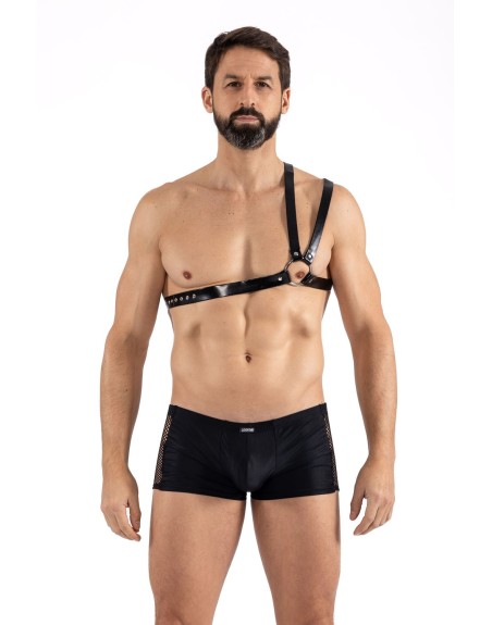 Harnais homme simili cuir double lanières sur épaule 