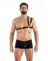 Harnais homme simili cuir double lanières sur épaule 