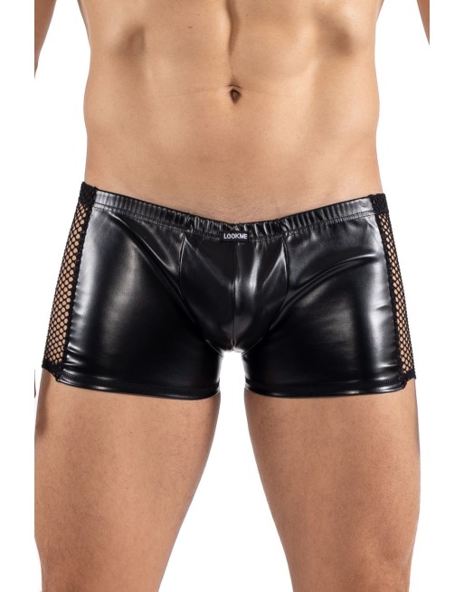 Boxer noir Black Desire en simili cuir 