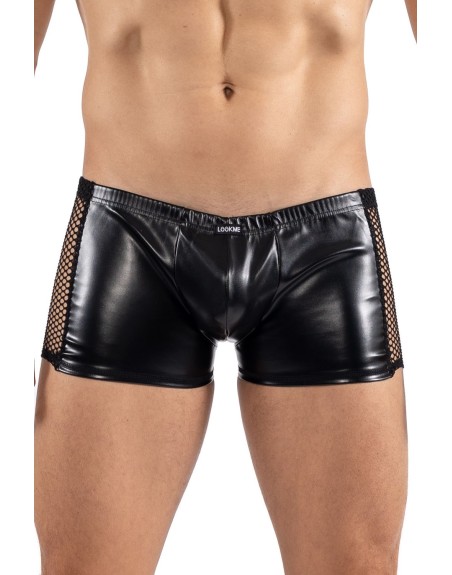 Boxer noir Black Desire en simili cuir 