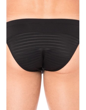 Slip noir rayé opaque et transparent