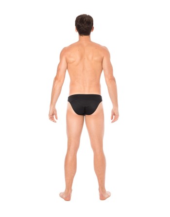 Slip noir rayé opaque et transparent