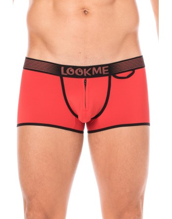Mini-Pants rouge échancré avec zip 