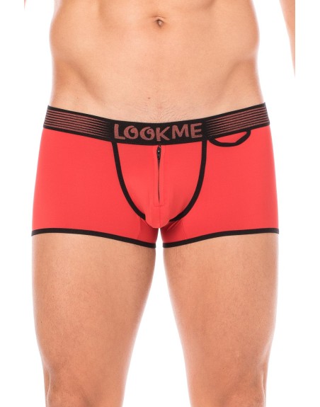 Mini-Pants rouge échancré avec zip 