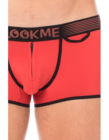Mini-Pants rouge échancré avec zip 