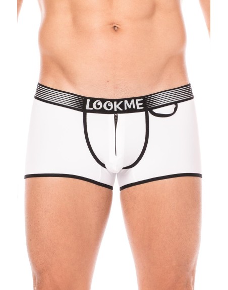 Mini-Pants blanc échancré avec zip 