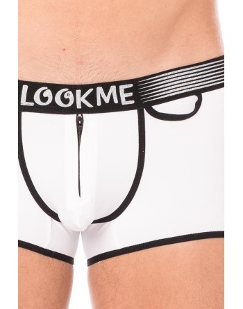 Mini-Pants blanc échancré avec zip 