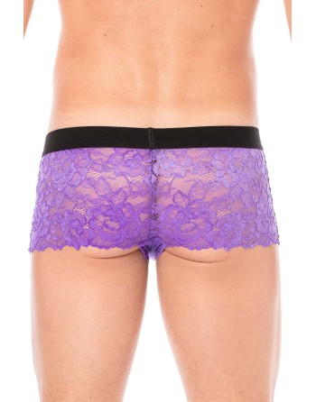 Boxer violet en dentelle délicate 