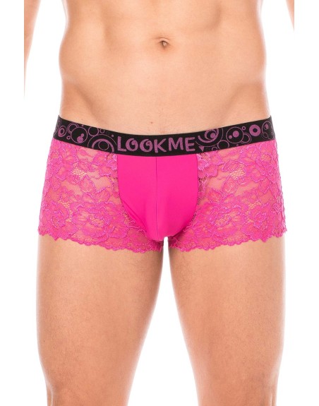 Boxer magenta en dentelle délicate 