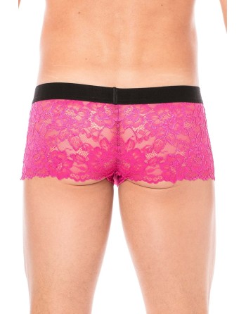 Boxer magenta en dentelle délicate 