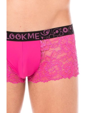 Boxer magenta en dentelle délicate 