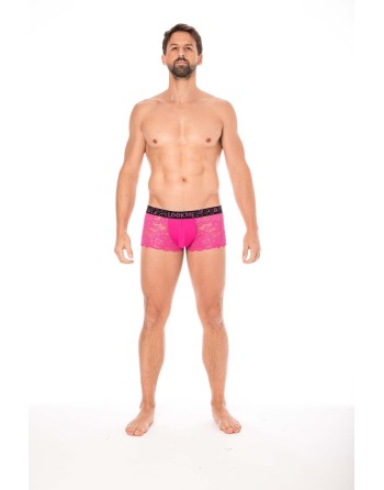 Boxer magenta en dentelle délicate 
