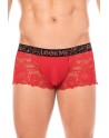 Boxer rouge en dentelle délicate 