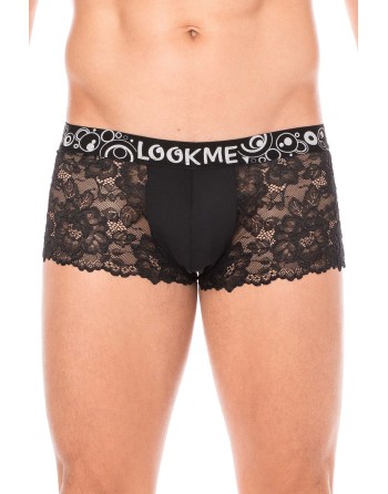 Boxer noir en dentelle délicate 