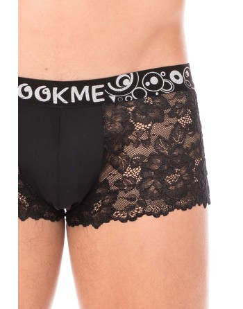 Boxer noir en dentelle délicate 