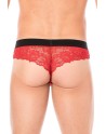 String rouge en dentelle délicate 